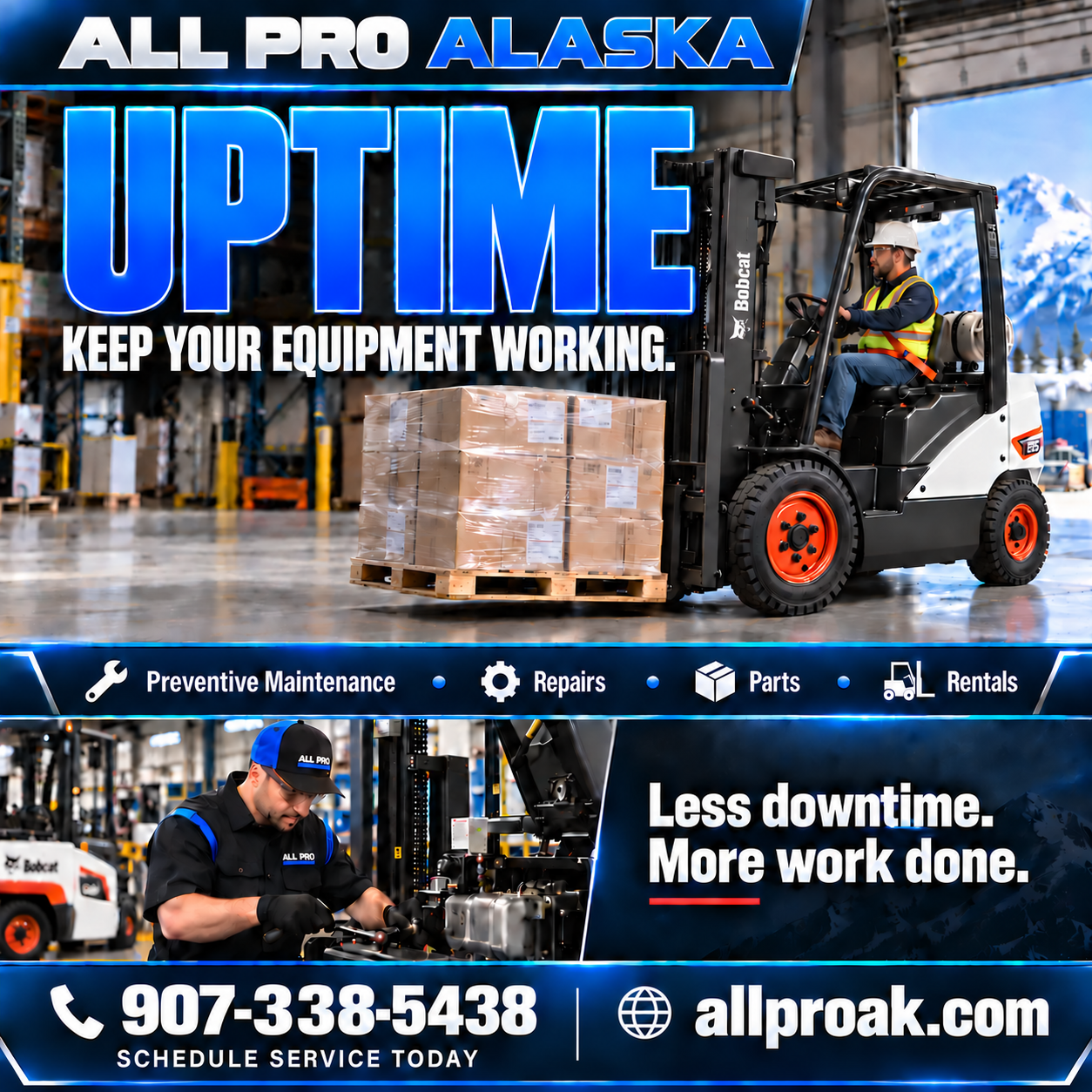 White All Pro header on Alaska ad